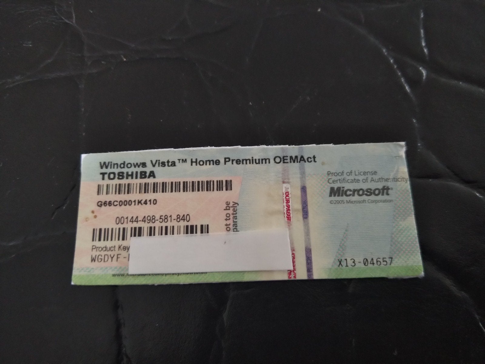 Windows Vista Home Premium OEMAct Licentie Toshiba, Ophalen of Verzenden