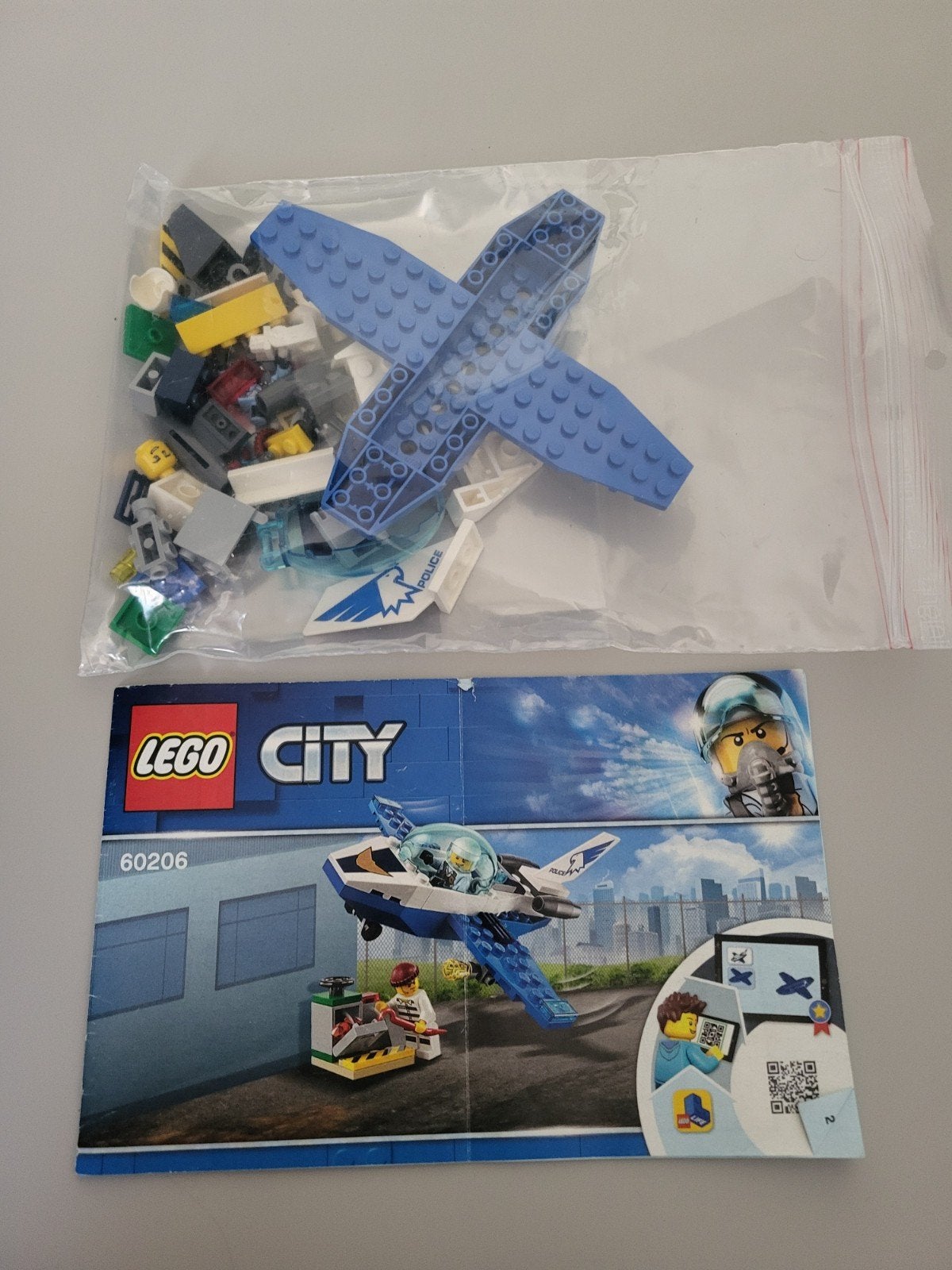 Lego City 60206 Politie vliegtuig, Compleet, Lego, Ophalen of Verzenden, Complete set
