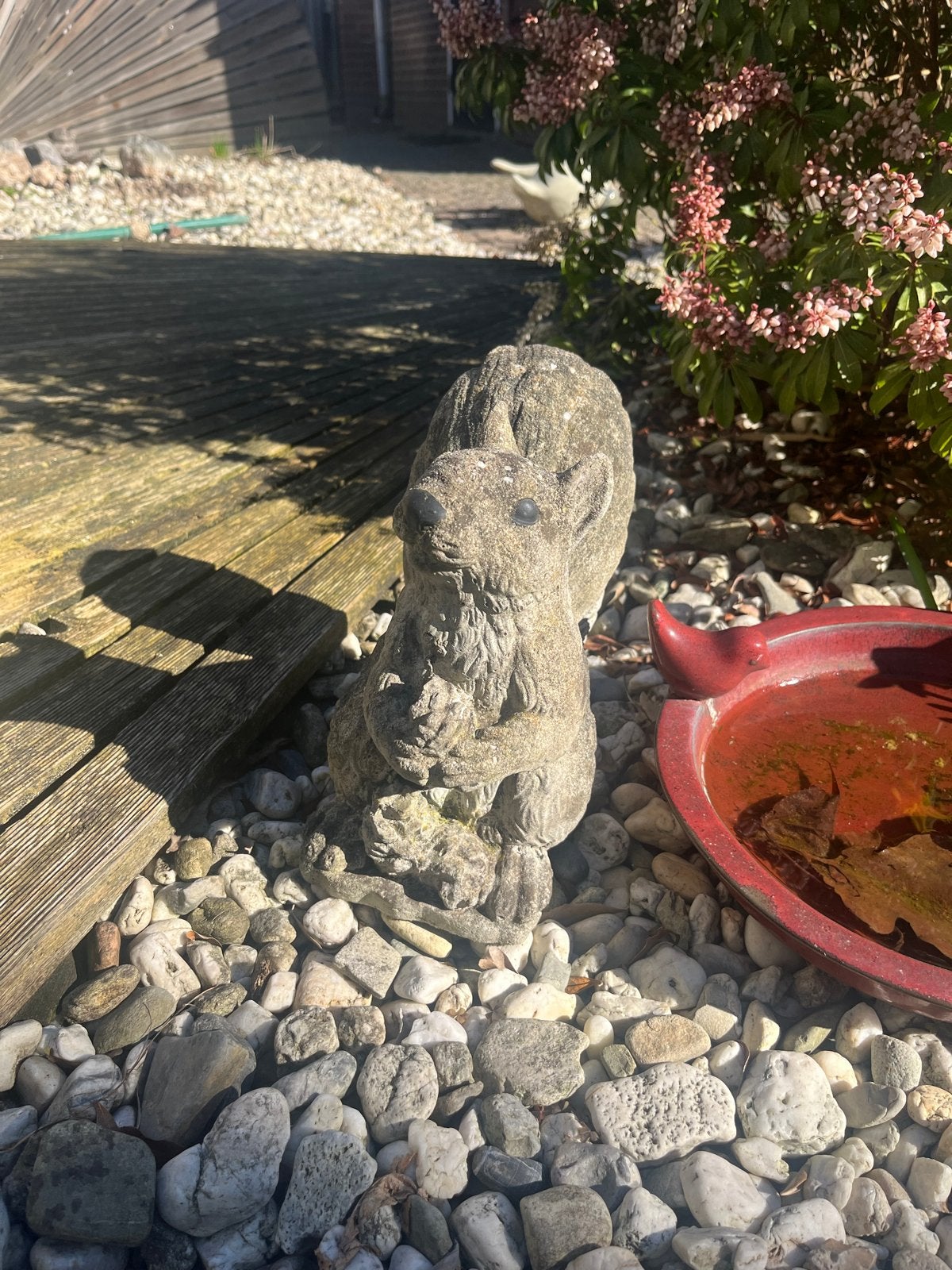 Stenen eekhoorn tuinbeeld, Ophalen, Gebruikt, Beton, Dierenbeeld