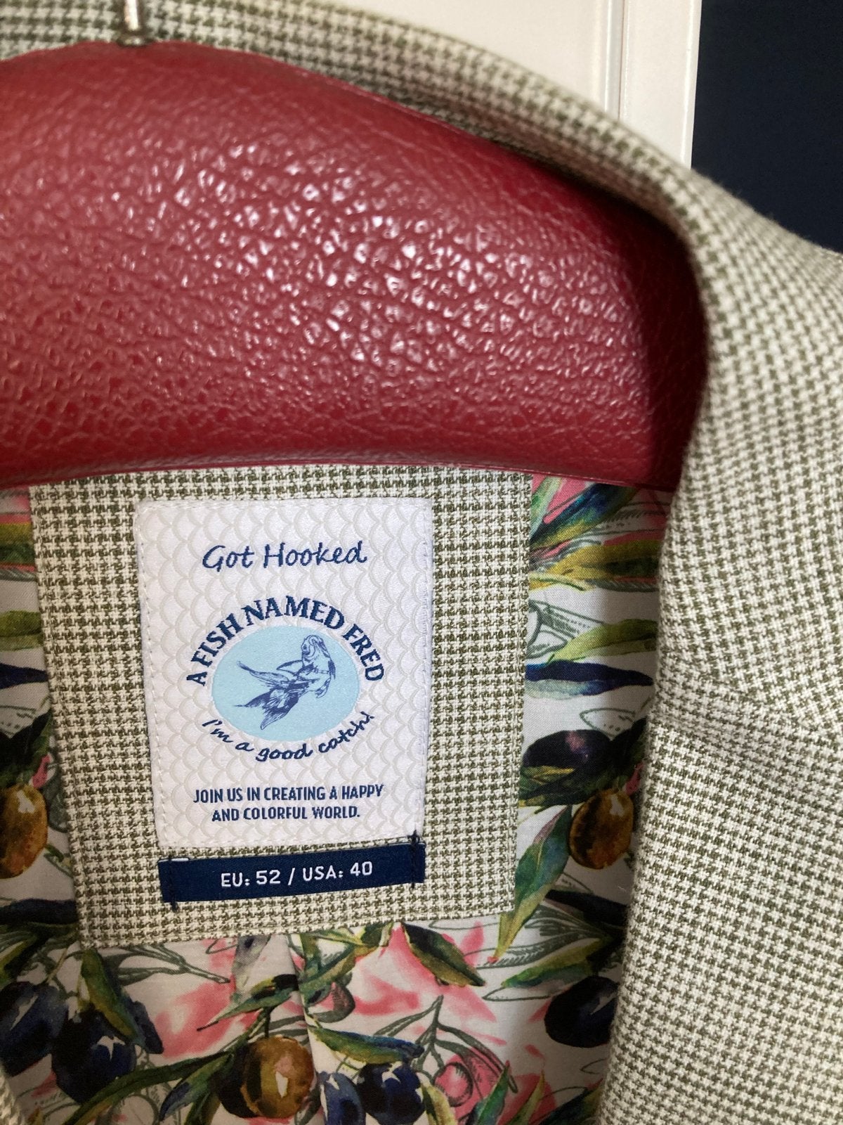 A Fish Named Fred Colbert Jas - Maat 52/L, Kleding | Heren, Ophalen of Verzenden, Zo goed als nieuw, Maat 52/54 (L), Groen