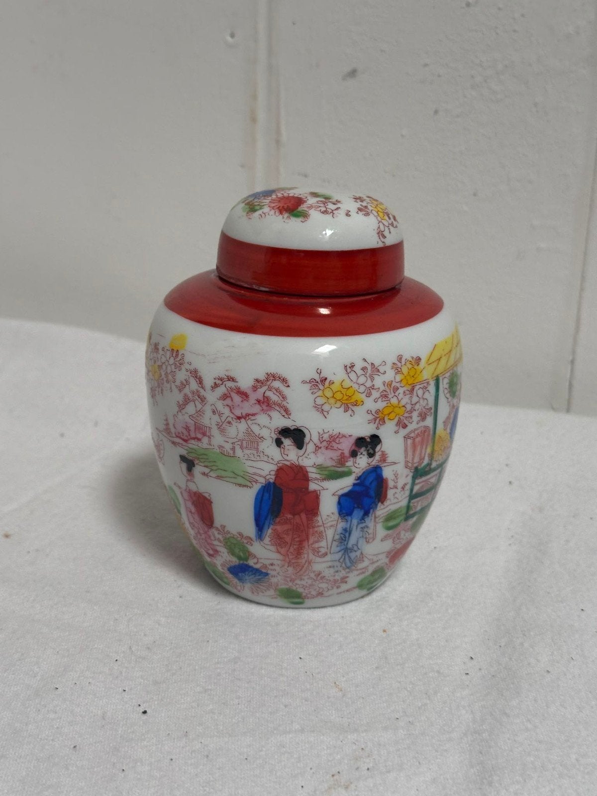 Vintage Chinese gemberpot potje geverfd, Antiek en Kunst, Ophalen