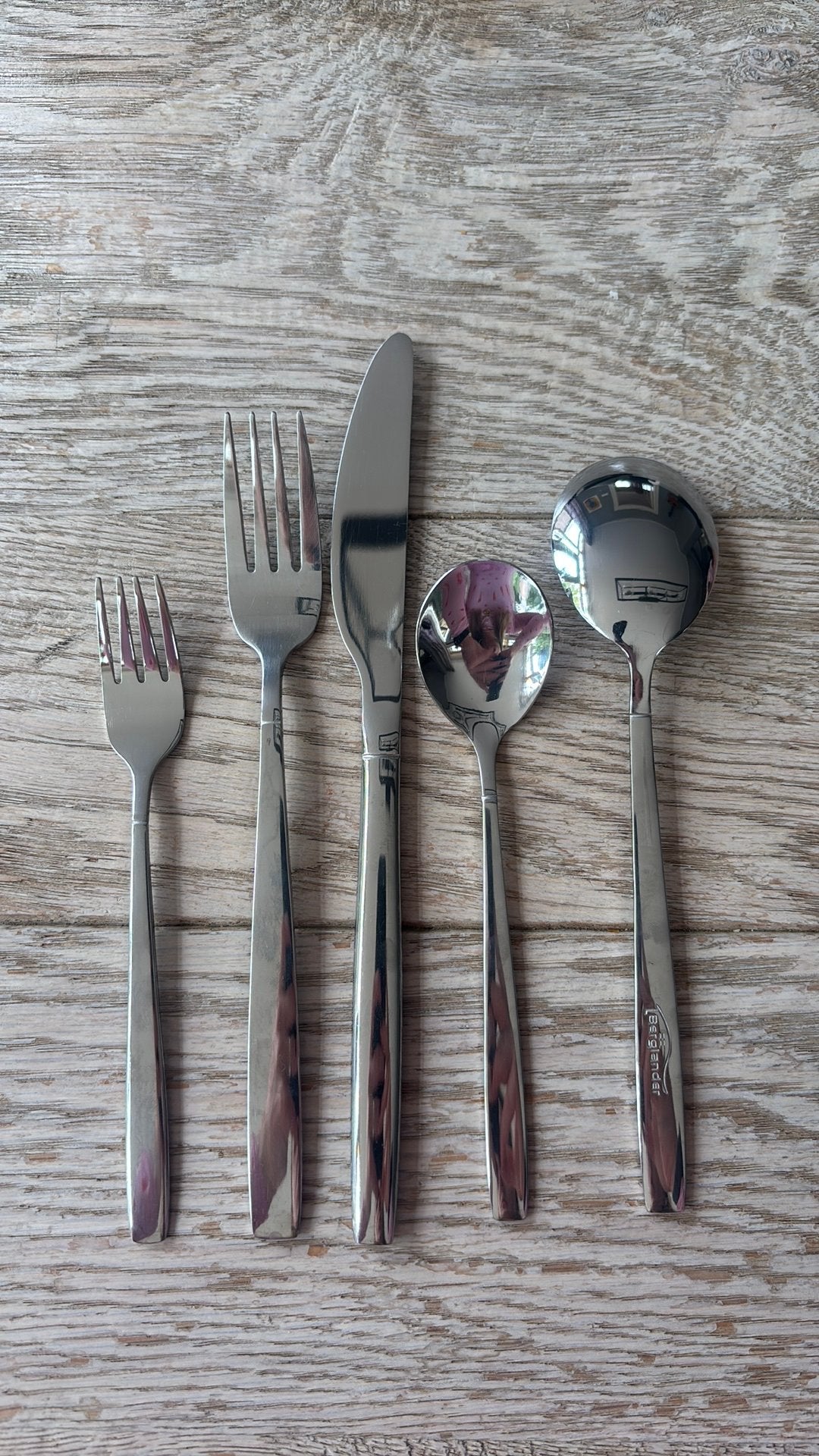 Zesdelige Berglander bestekset, vrijwel ongebruikt, Ophalen, Zo goed als nieuw, Rvs of Chroom