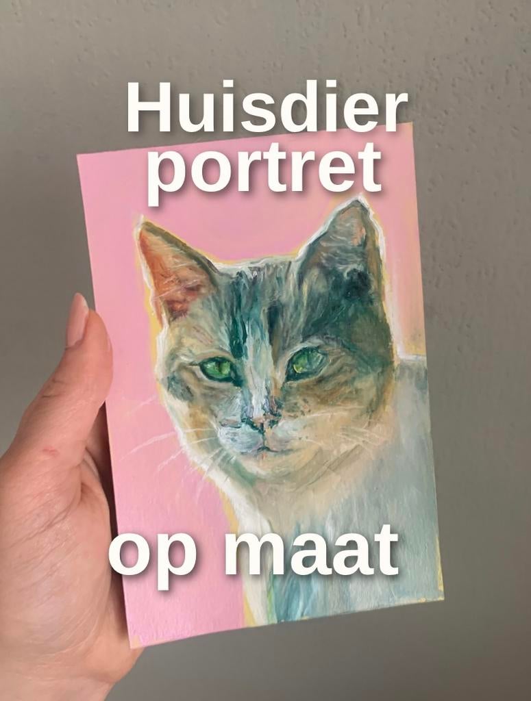 Mini schilderij van jouw huisdier – (15x10), Ophalen of Verzenden, Zo goed als nieuw, Minder dan 50 cm, Schilderij