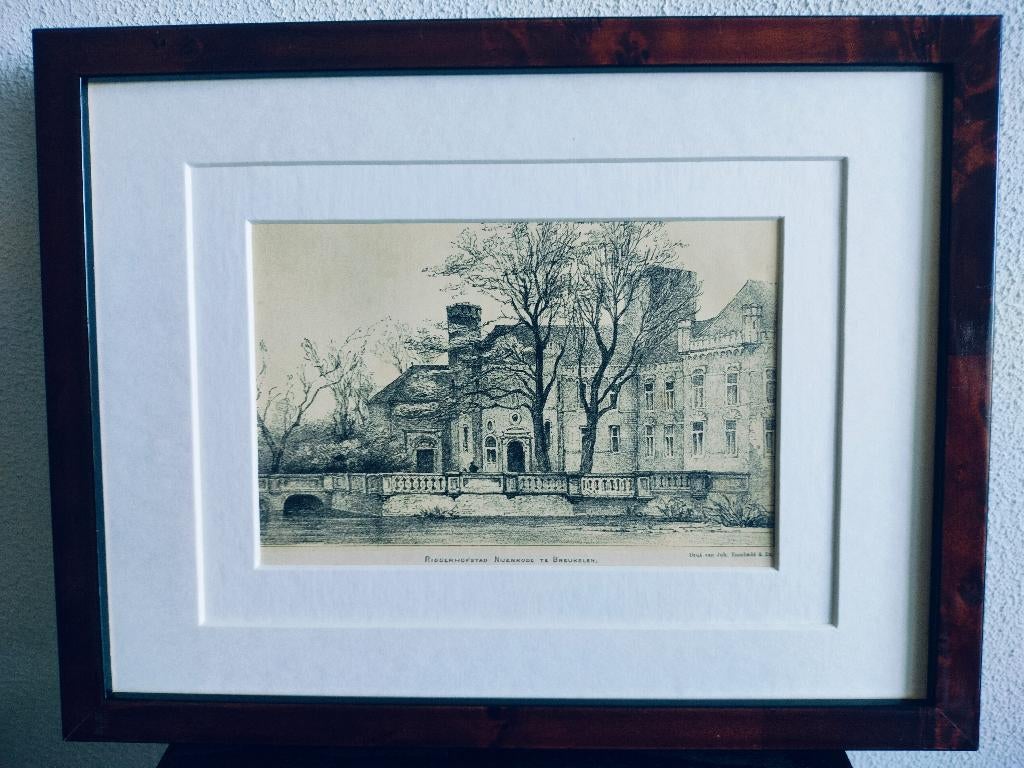 Craandijk Litho Breukelen Ridderhofstad Nijenrode 1880 (67), Antiek en Kunst, Kunst | Litho's en Zeefdrukken, Ophalen of Verzenden