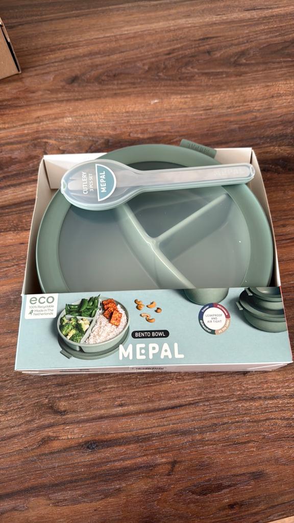 Mepal bento bowl + Mepal cultery bestekset, Ophalen, Groen, Kunststof, Nieuw