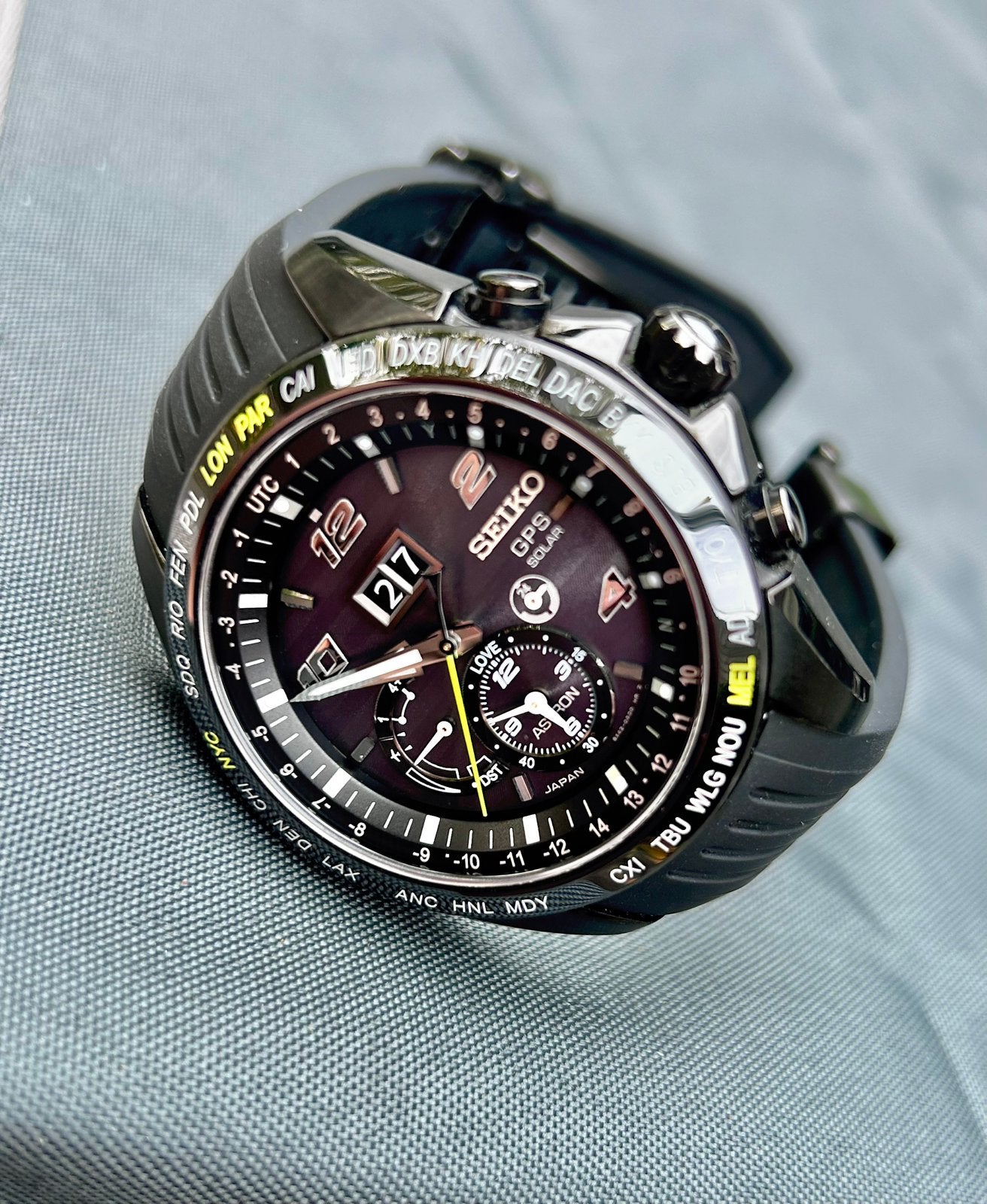 Seiko Astron Djokovic SSE143J1 top staat inkl Doos en boekje, Ophalen of Verzenden, Zo goed als nieuw, Seiko