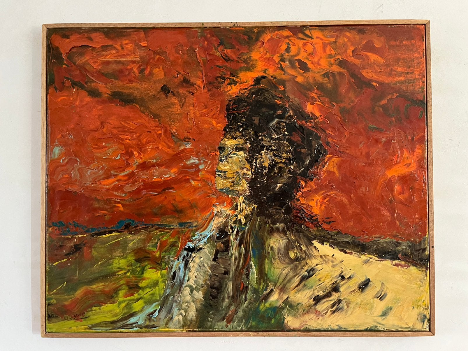 Prachtig schilderij olieverf op doek Nomen Nescio, Antiek en Kunst, Kunst | Schilderijen | Abstract, Ophalen of Verzenden