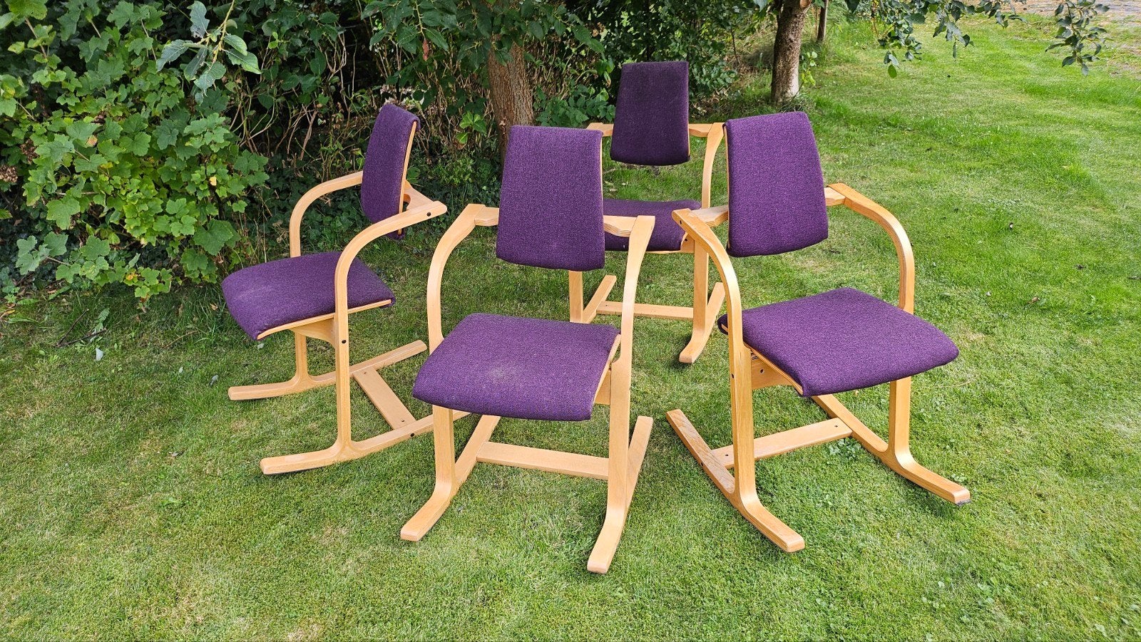 Varier Pendulum Eetkamerstoelen / Bureaustoelen - 4 Stuks, Ophalen, Hout, Gebruikt, Overige kleuren