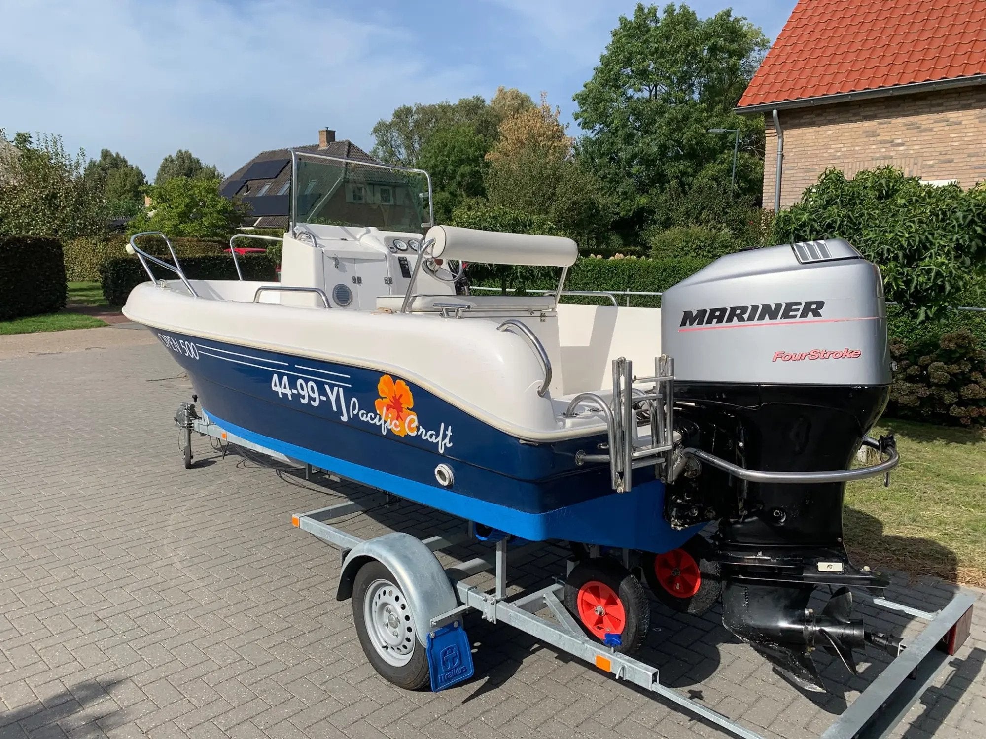 Pacific craft 500 open mariner 90pk 4takt, Watersport en Boten, Gebruikt, Overige brandstoffen, 5 m, 2 m