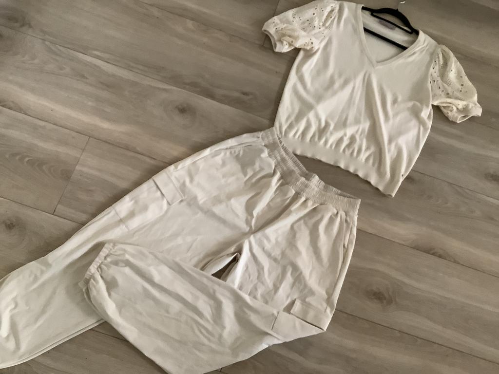 Studio Anneloes kit travelstof broek L met top M, Beige, Maat 42/44 (L), Ophalen of Verzenden, Zo goed als nieuw