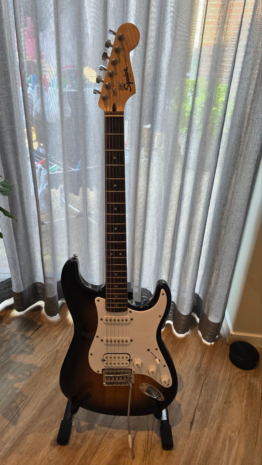 Squier Bullet Strat HSS BSB elektrische gitaar, Ophalen, Gebruikt, Solid body, Fender