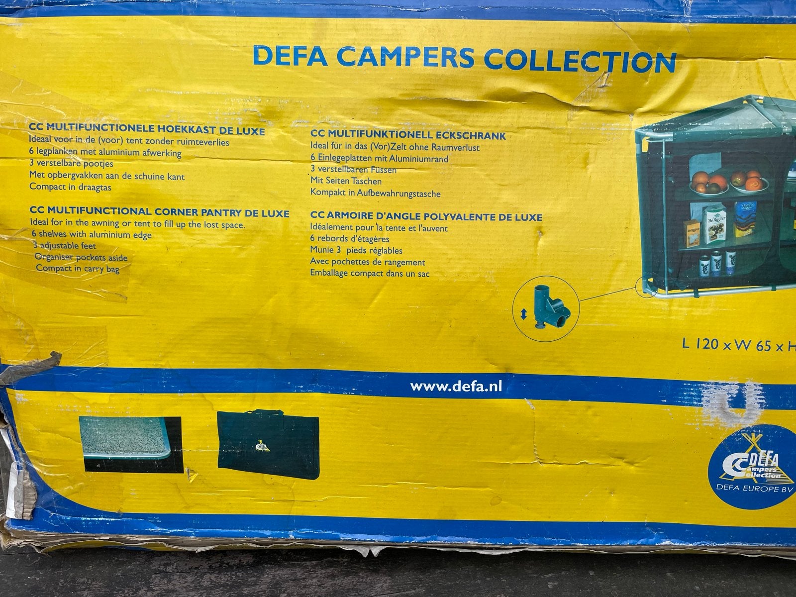 DEFA Multifunctionele Hoekkeuken/Kast voor Tent/Voortent, Ophalen of Verzenden, Zo goed als nieuw