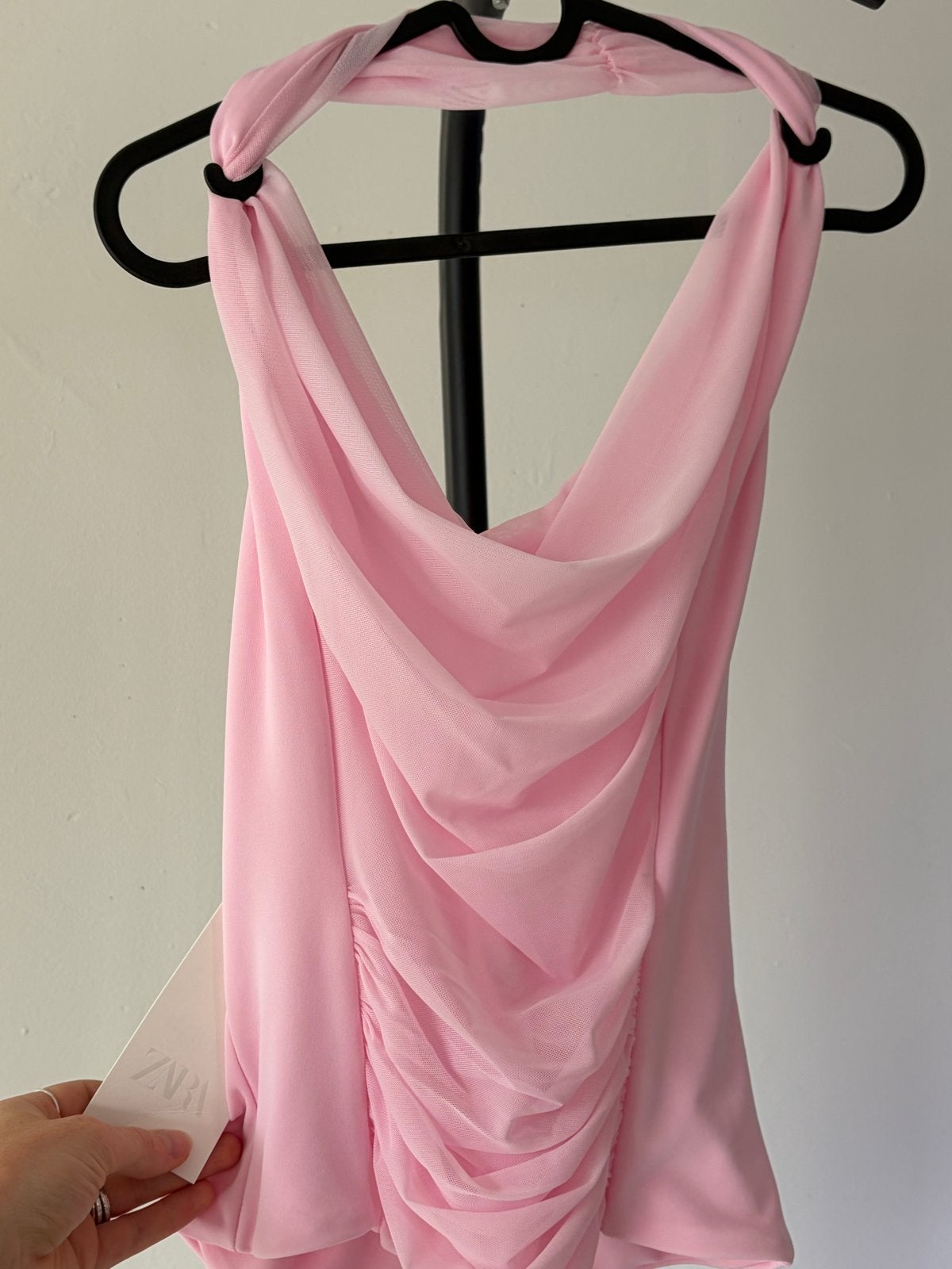 Nieuwe Roze Zara Haltertop Maat M, Maat 38/40 (M), Nieuw, Ophalen of Verzenden, Roze