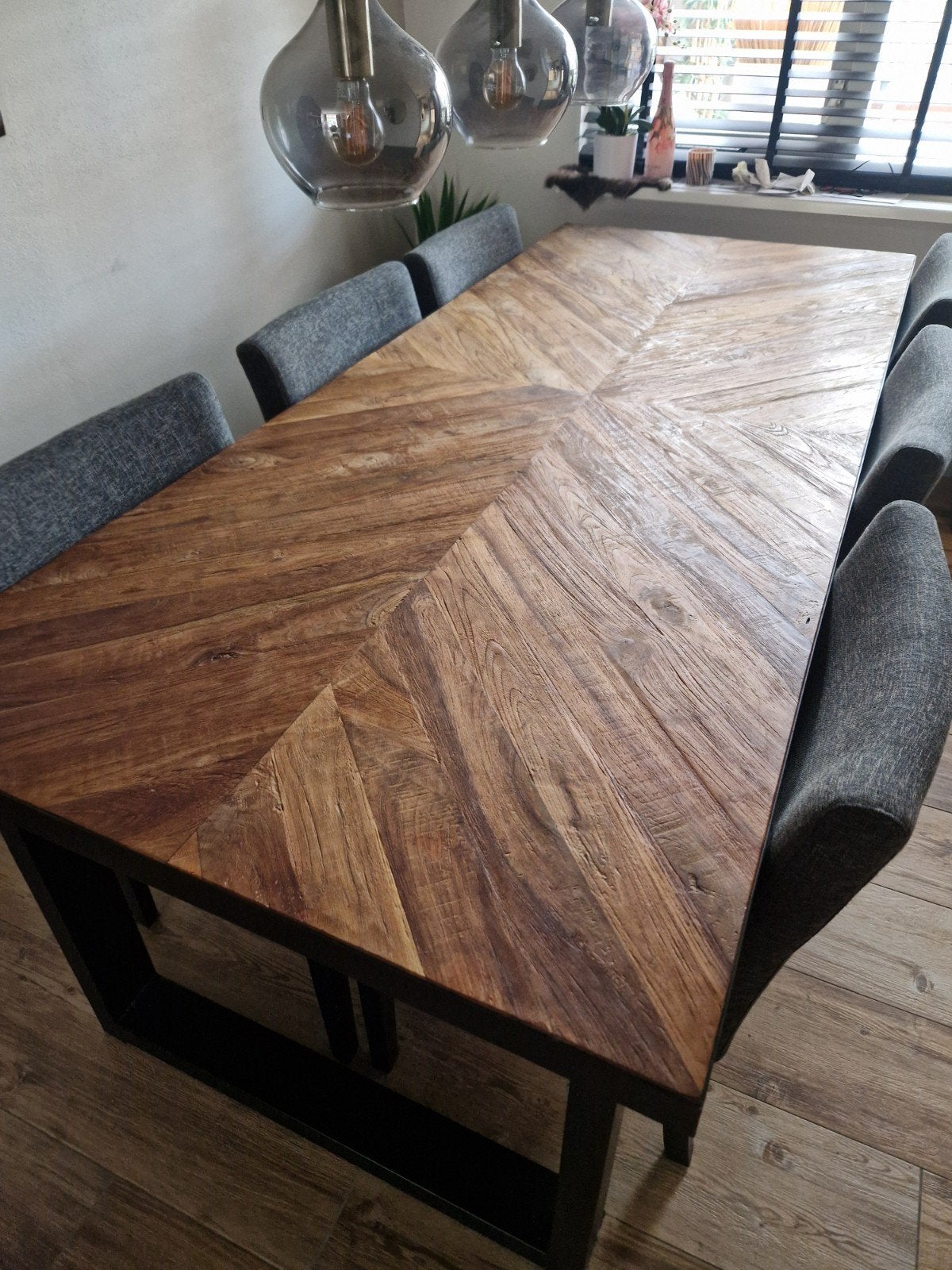 Prachtige eettafel 240x100, Ophalen, Teakhout, 200 cm of meer, 50 tot 100 cm