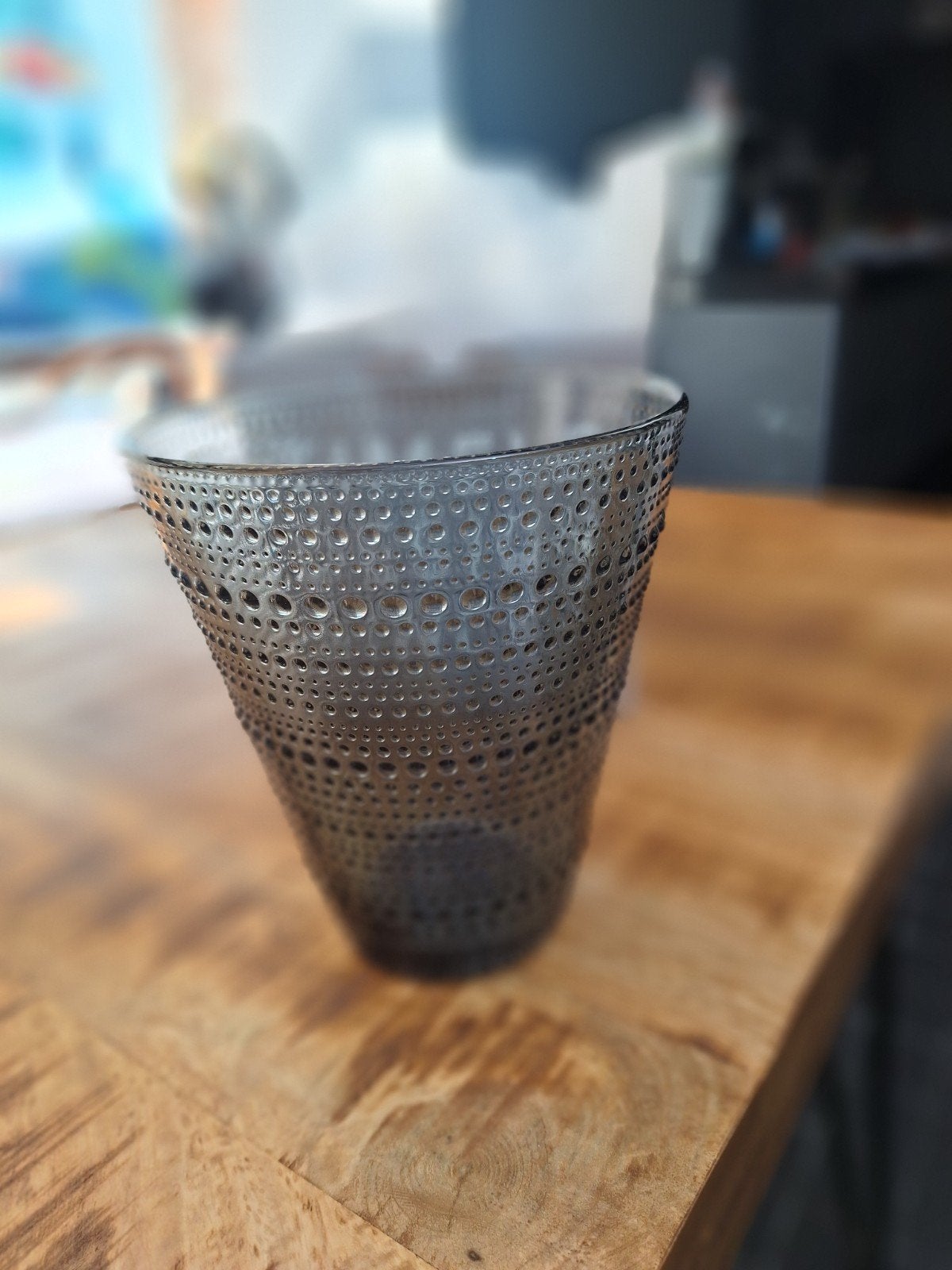 iittala Kastehelmi grijs vaas nieuw in doos, Nieuw, Glas, Grijs, 15 cm