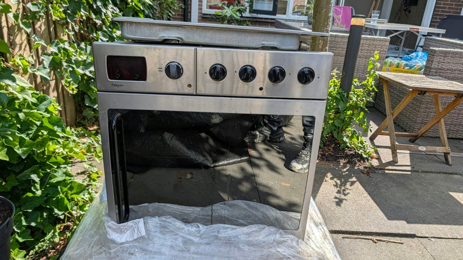 Oven met gaskookplaat - Gebruikt maar functioneel, Ophalen, Gebruikt, Oven, Hete lucht