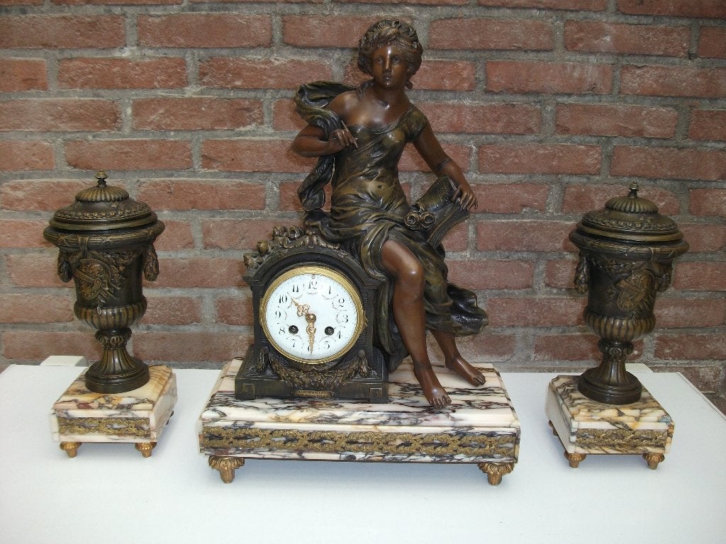 Antieke Figuratieve Pendule, uit 1855, Ophalen