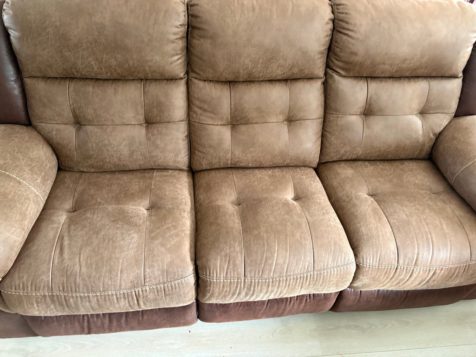 Comfortabele 3-zitsbank met relaxfunctie, Huis en Inrichting, Ophalen, Gebruikt, Driepersoons, Rechte bank