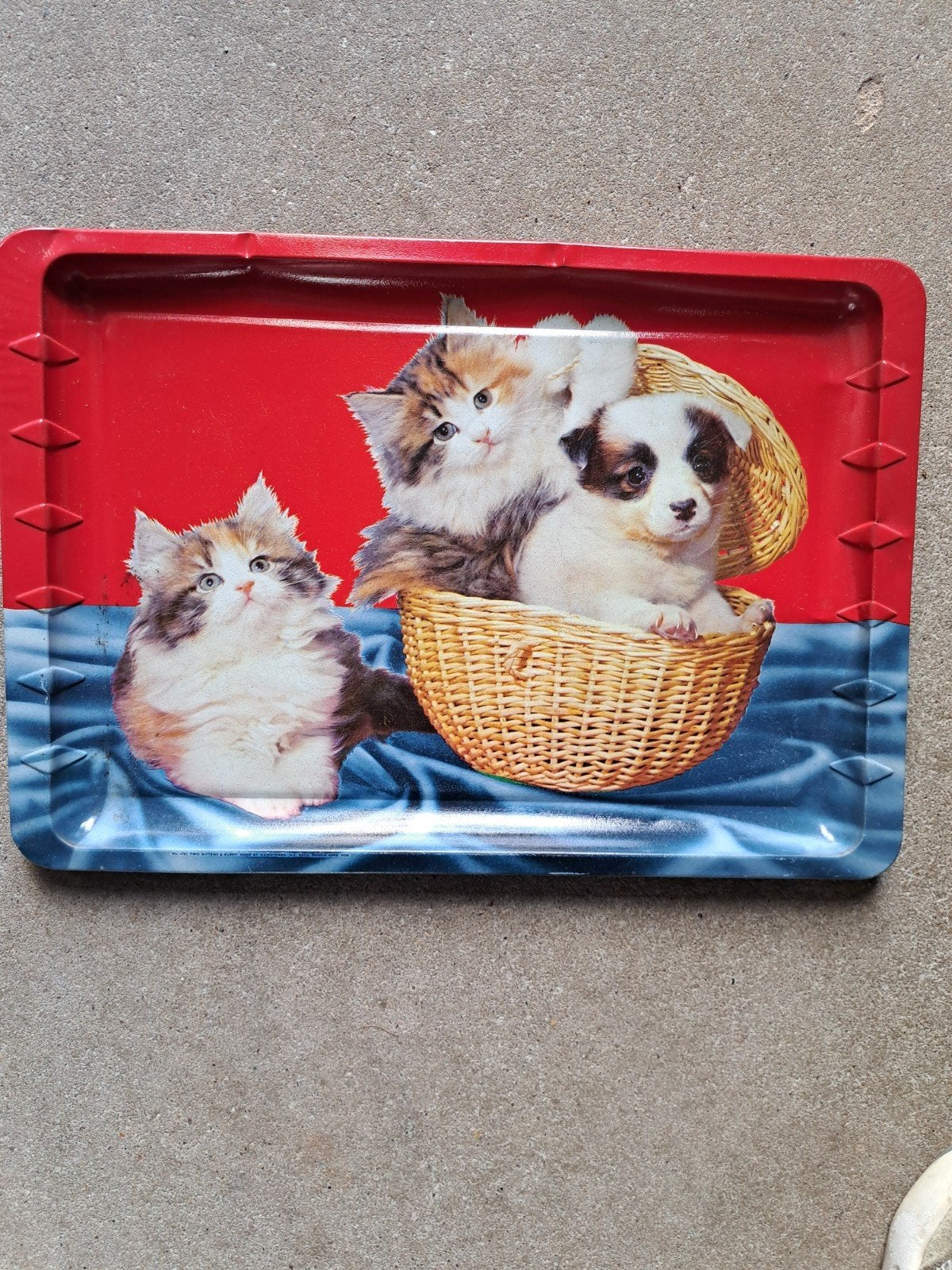Dienblad met hond en poesjes, Verzamelen, Ophalen, Gebruikt, Overige