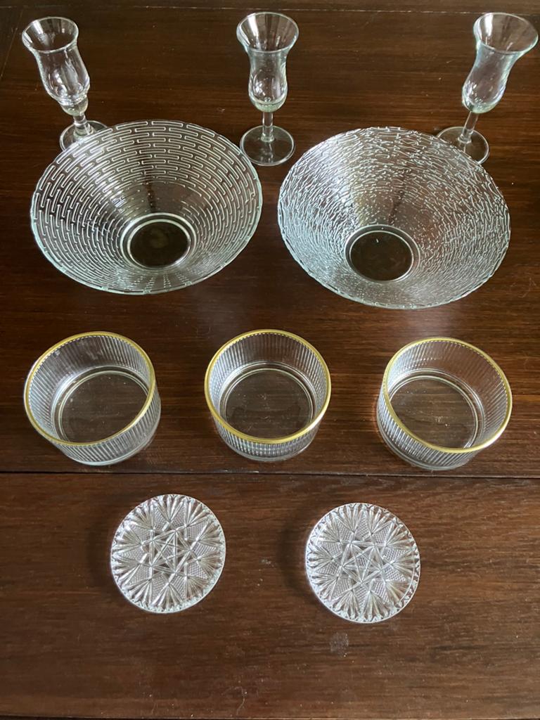 Decoratief vintage glaswerk, fruitschalen, glaasjes, bordjes, Glas of Glazen, Ophalen of Verzenden, Overige stijlen, Glas