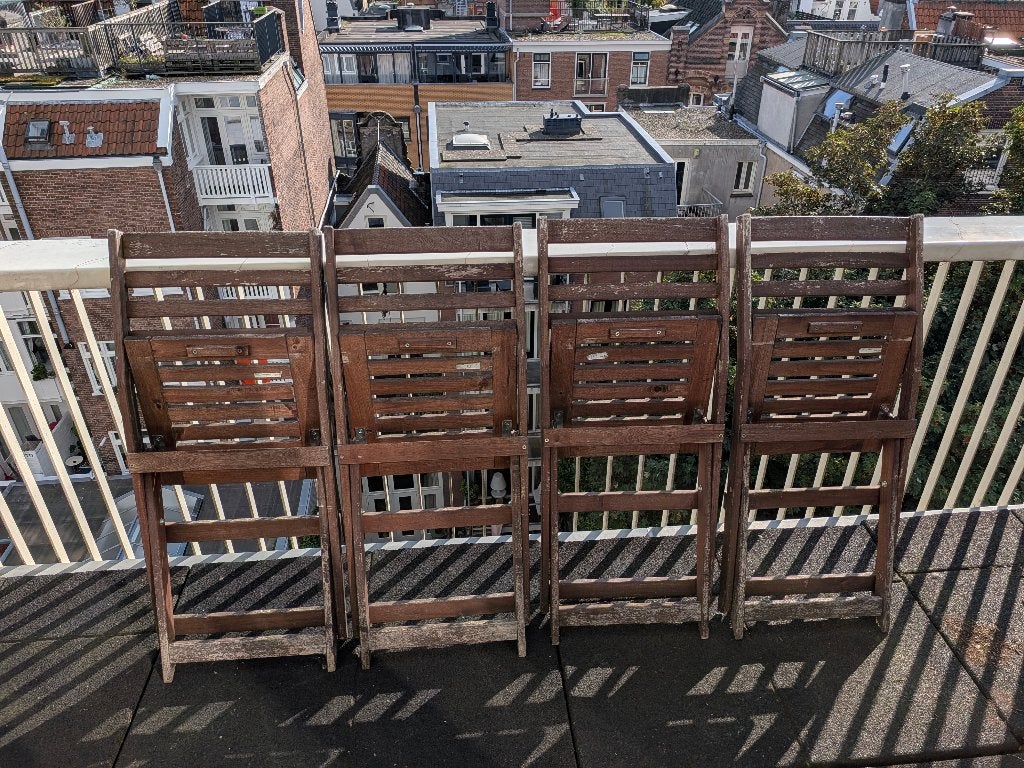 4 x IKEA ÄPPLARÖ Houten Klapstoelen / Tuinstoelen, Tuin en Terras, Ophalen, Gebruikt, Hout, Inklapbaar