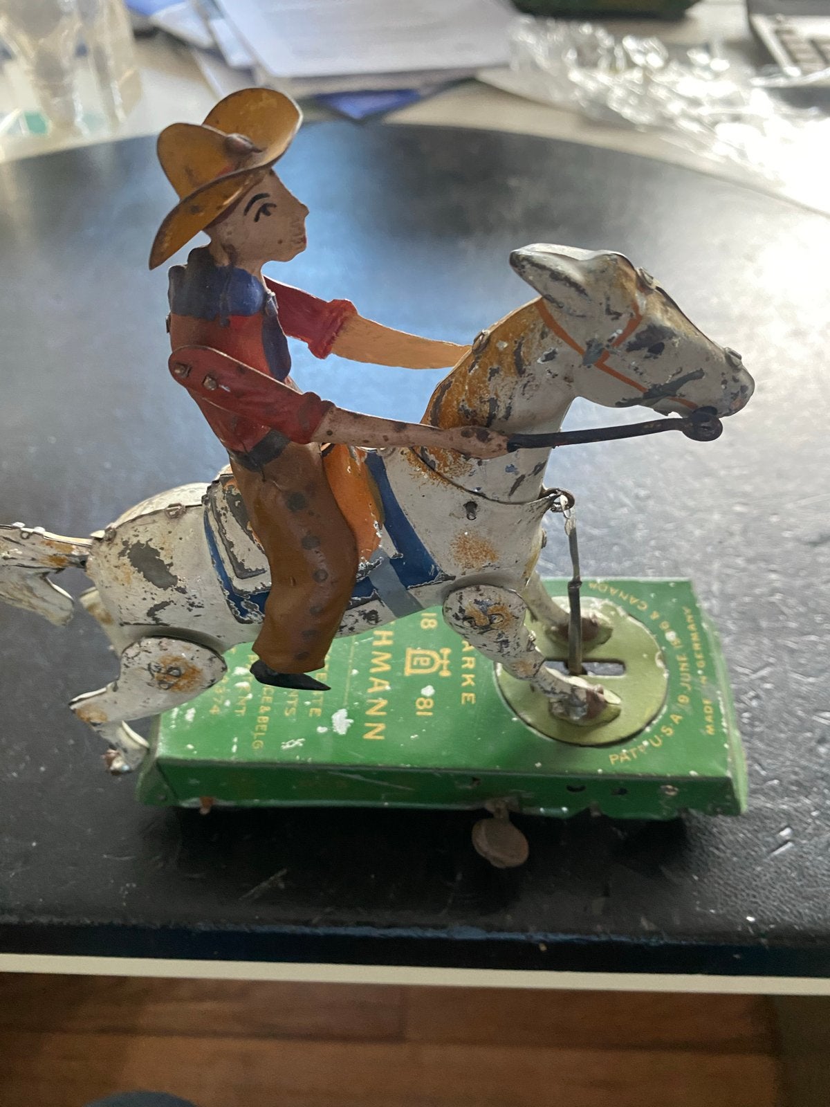 Antiek Lehmann Speelgoed: Cowboy op paard, Ophalen of Verzenden