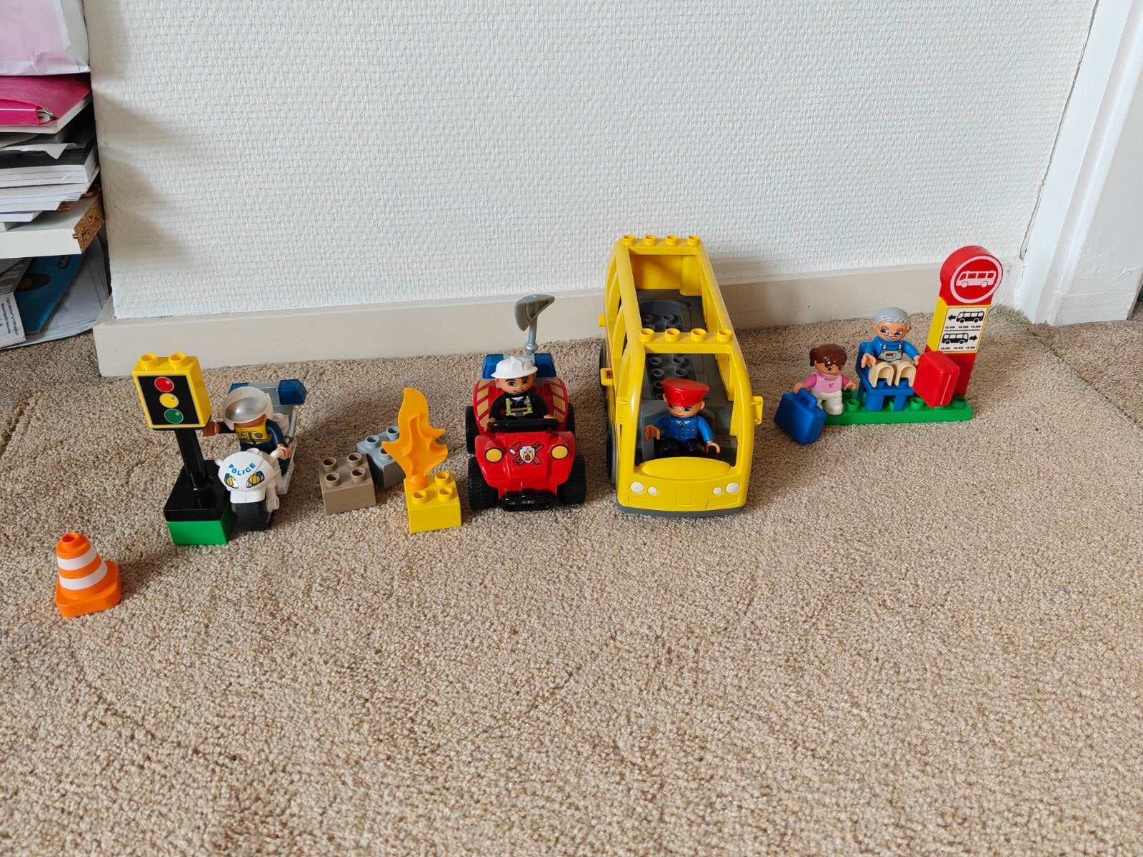 LEGO Duplo Stad: Bus, Politie en Brandweer Set, Ophalen of Verzenden, Gebruikt, Overige merken