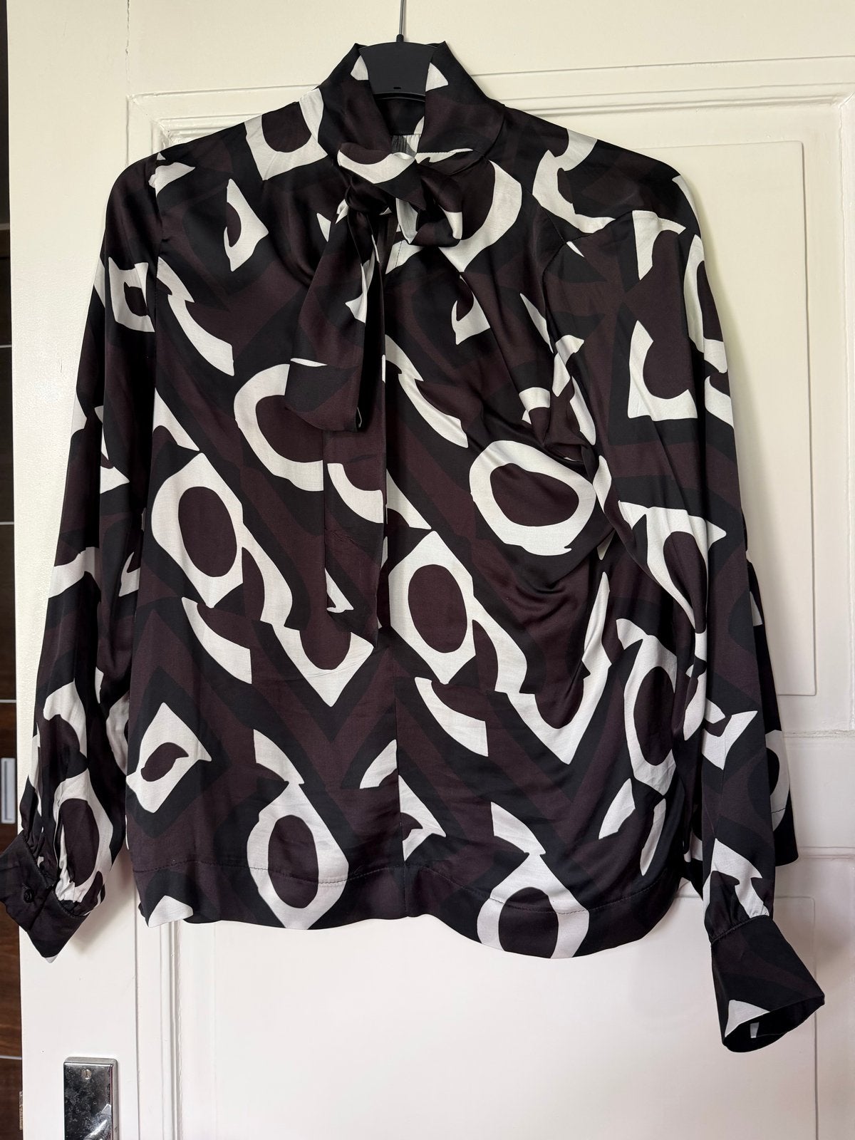 Studio Anneloes blouse zwart wit aubergine maat M, Ophalen of Verzenden, Zo goed als nieuw, Maat 38/40 (M), Zwart