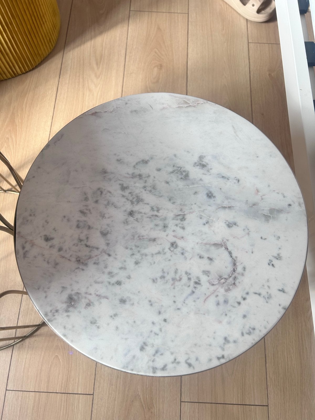 Luxe Tafelset Goud Marmer - 50 & 40 cm Salontafels, Huis en Inrichting, Tafels | Bijzettafels, Ophalen, Minder dan 45 cm, Minder dan 55 cm