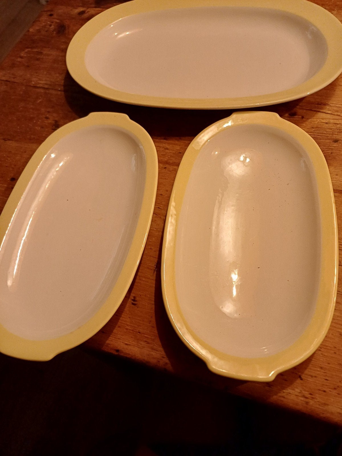 3 Petrus Regout schalen: 1 broodschaal en 2 vleesschaaltjes, Ophalen