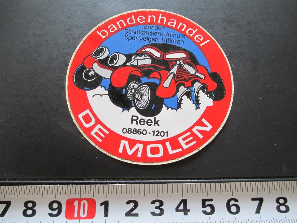 sticker Reek DE MOLEN bandenhandel 08860-1201, Ophalen, Zo goed als nieuw