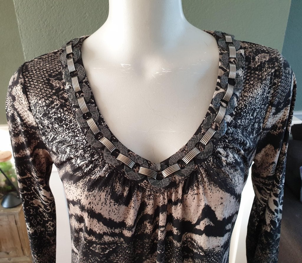 Dolce Vita dieren print jurk top 38 M tuniek Gratis verzende, Maat 38/40 (M), Verzenden, Zwart, Zo goed als nieuw