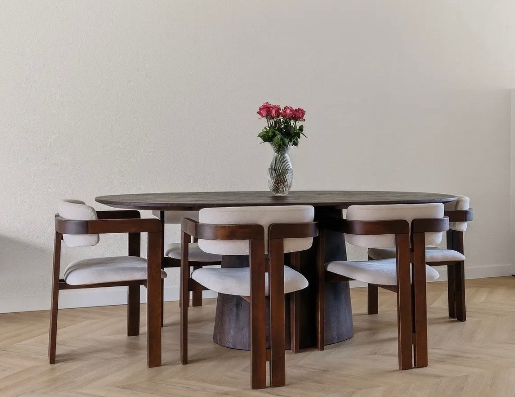 Eleonora Eettafel Mangohout -(200x110 cm) ivm verhuizing weg, Ophalen, 100 tot 150 cm, Zo goed als nieuw, 200 cm of meer