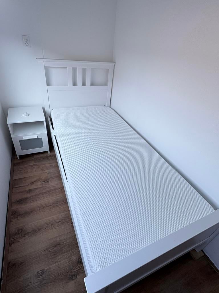 1 persoonsbed, Ophalen, 90 cm, Eenpersoons, Wit