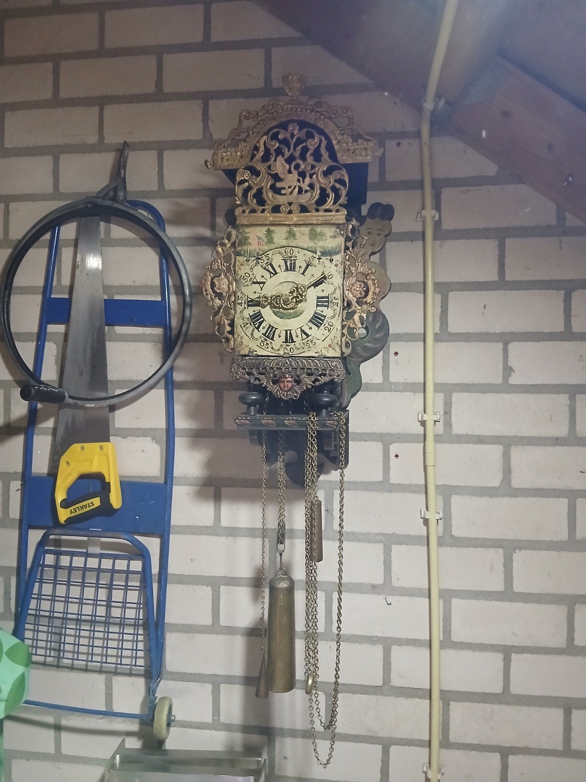 Antieke Friese Staartklok met Zeemeermin Decoratie, Ophalen of Verzenden