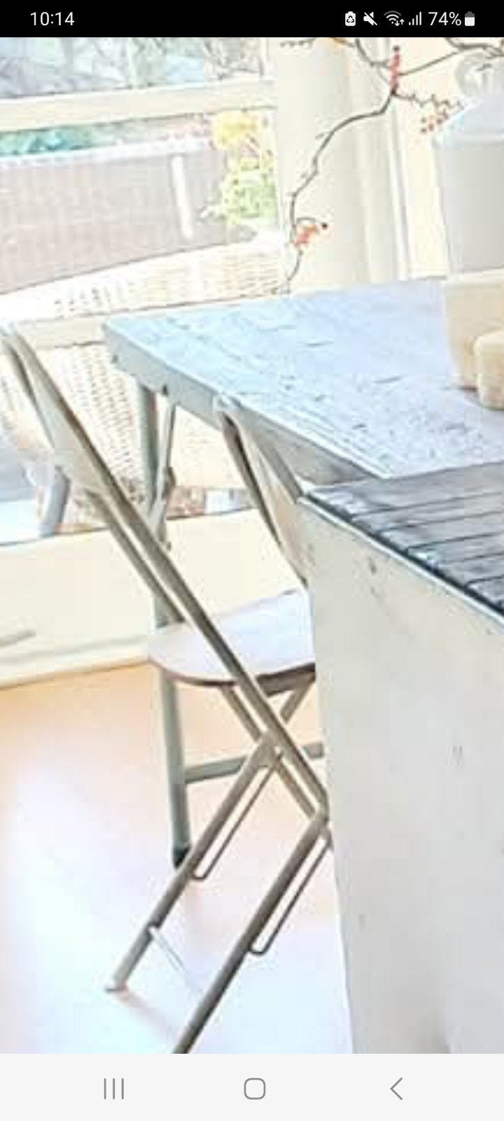 Vintage opvouwbare stoel - Metaal en hout, Ophalen