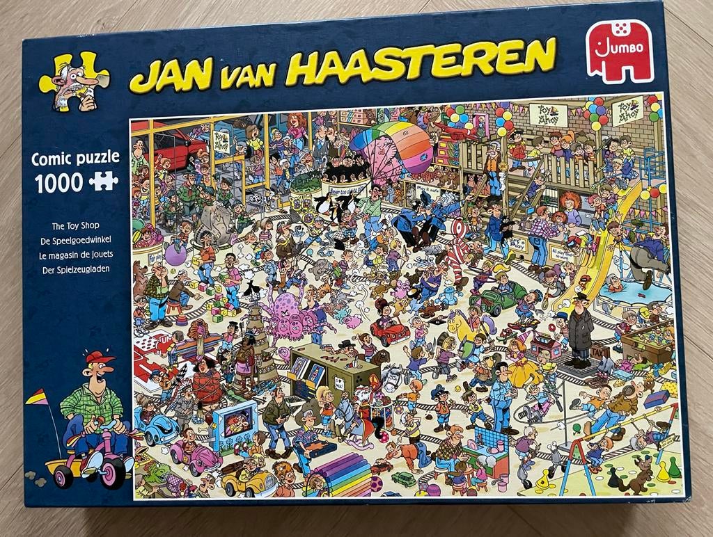 Jan van Haasteren Speelgoedwinkel 1000 stukjes, Ophalen of Verzenden, 500 t/m 1500 stukjes, Zo goed als nieuw, Legpuzzel