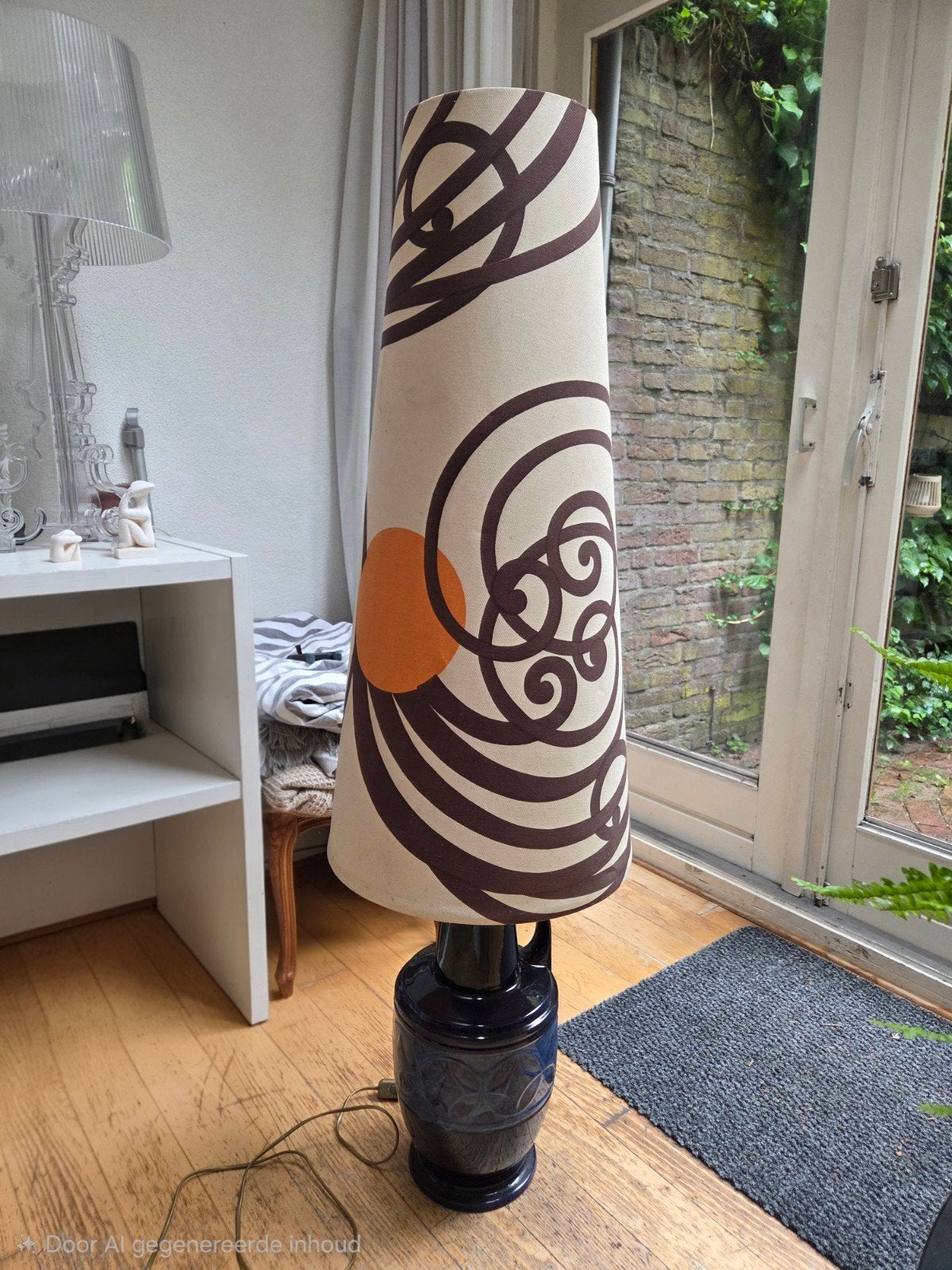 Grote Fat Lava lamp - 130cm hoog met blauwe voet, Ophalen, Gebruikt, Textiel, 100 tot 150 cm