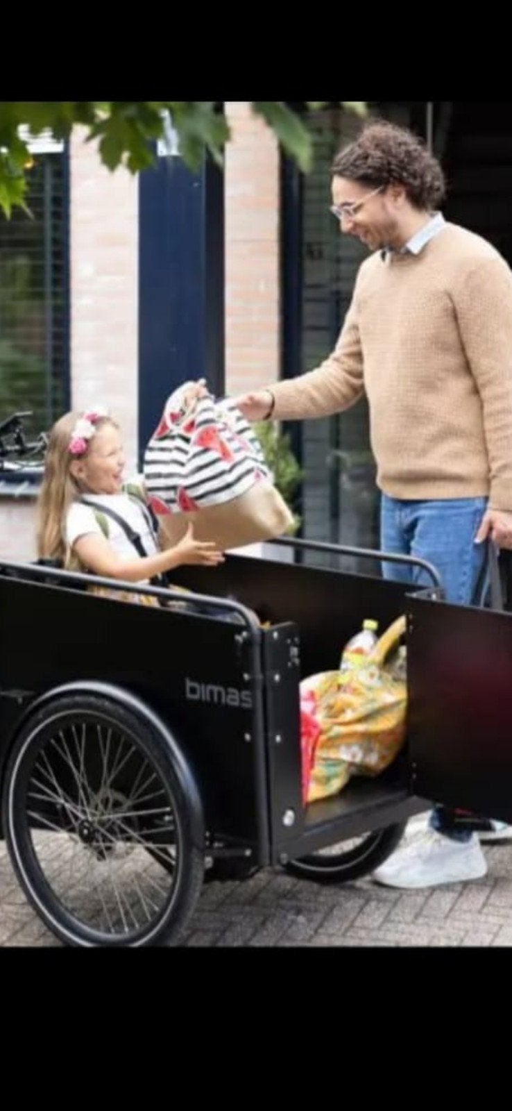 Elektrische Bakfiets - Bimas eCargo 3.3 met deur, Fietsen en Brommers, Ophalen, 4 kinderen of meer, Huif, Zo goed als nieuw