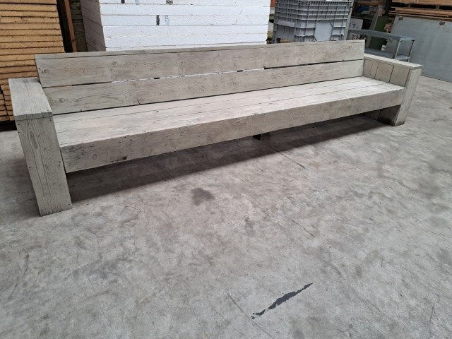 steigerhouten loungebank 397 cm, tuinbank, houten bank, Tuin en Terras, Ophalen, Gebruikt, 6 zitplaatsen, Steigerhout