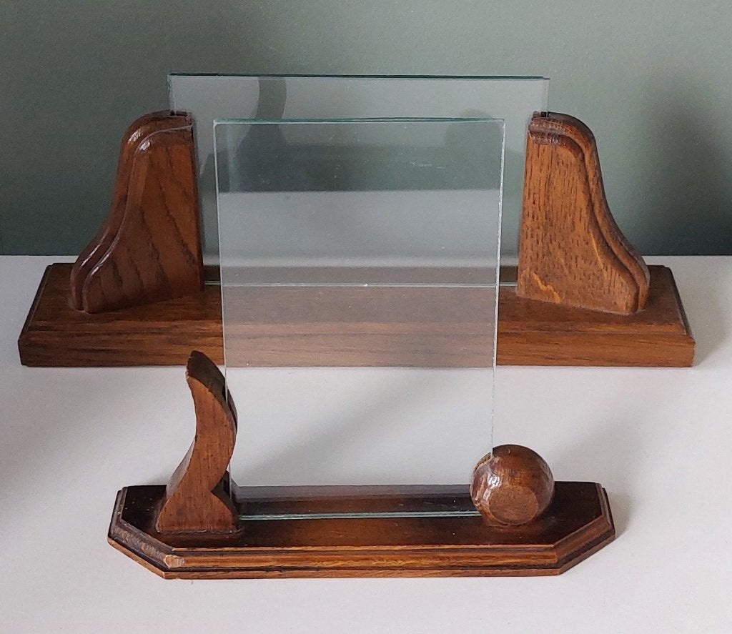 2x Houten Fotolijstje - Jaren '60 - Met Stempel, Audio, Tv en Foto, Fotografie | Fotolijsten, Ophalen of Verzenden, Zo goed als nieuw