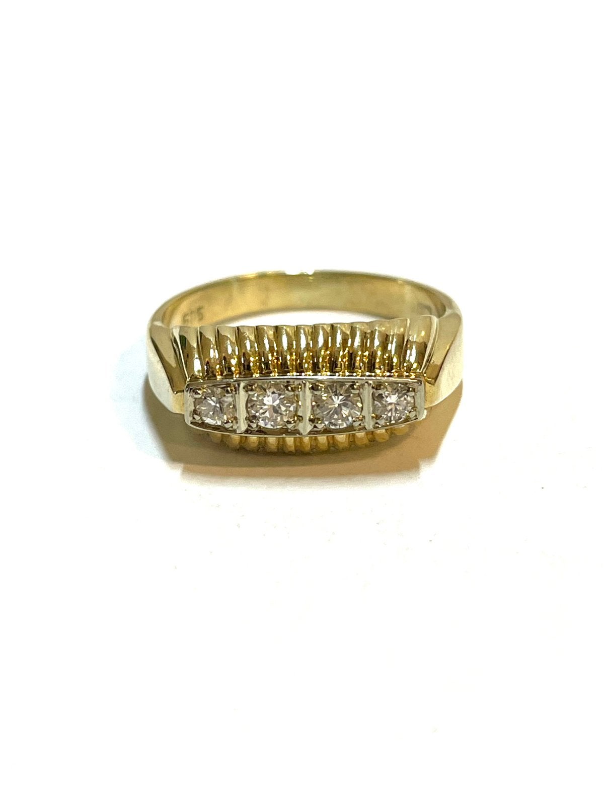14k gouden ring met diamanten, -, -, Ophalen of Verzenden, Zo goed als nieuw
