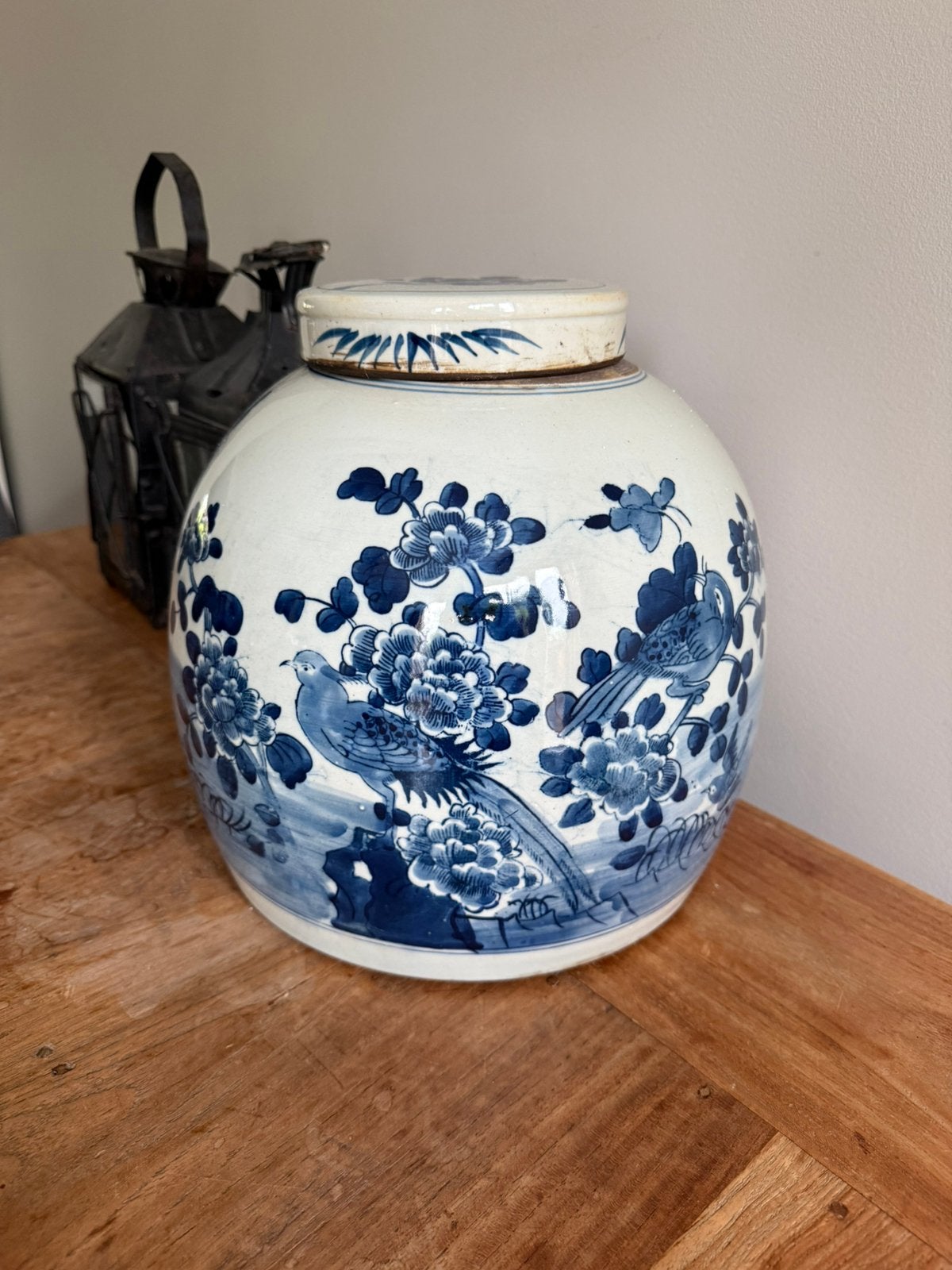 Chinese gemberpot groot blauw wit, Antiek en Kunst, Ophalen