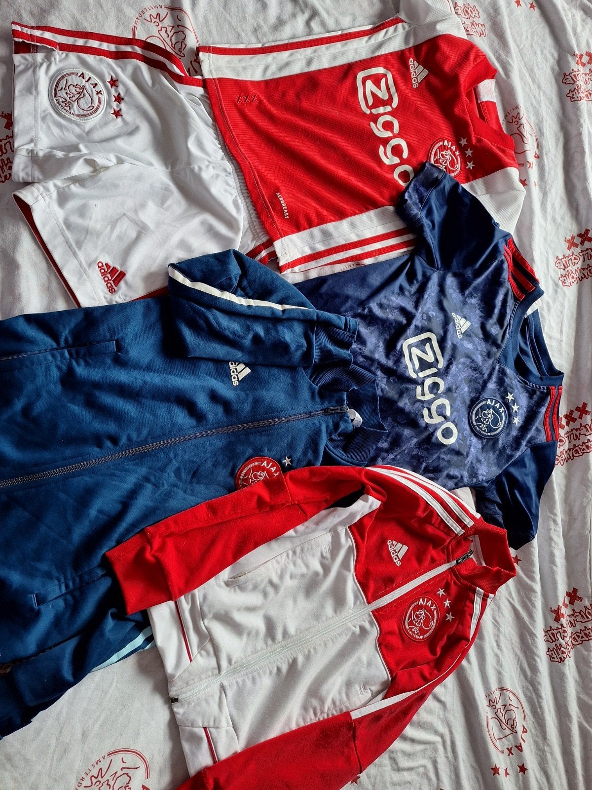 Origineel Ajax tenue maat 140 met vesten maat 140, Adidas, Gebruikt, Ophalen of Verzenden, Setje