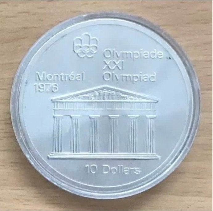 Canada - Silver 10 Dollars Olympic - Temple of Zeus, Verzenden, Noord-Amerika, Losse munt, Zilver