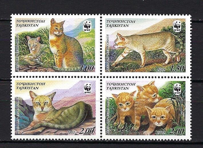 WWF Tajikistan uit 2002 Postfris (katten), Ophalen of Verzenden, Postfris, Dier of Natuur
