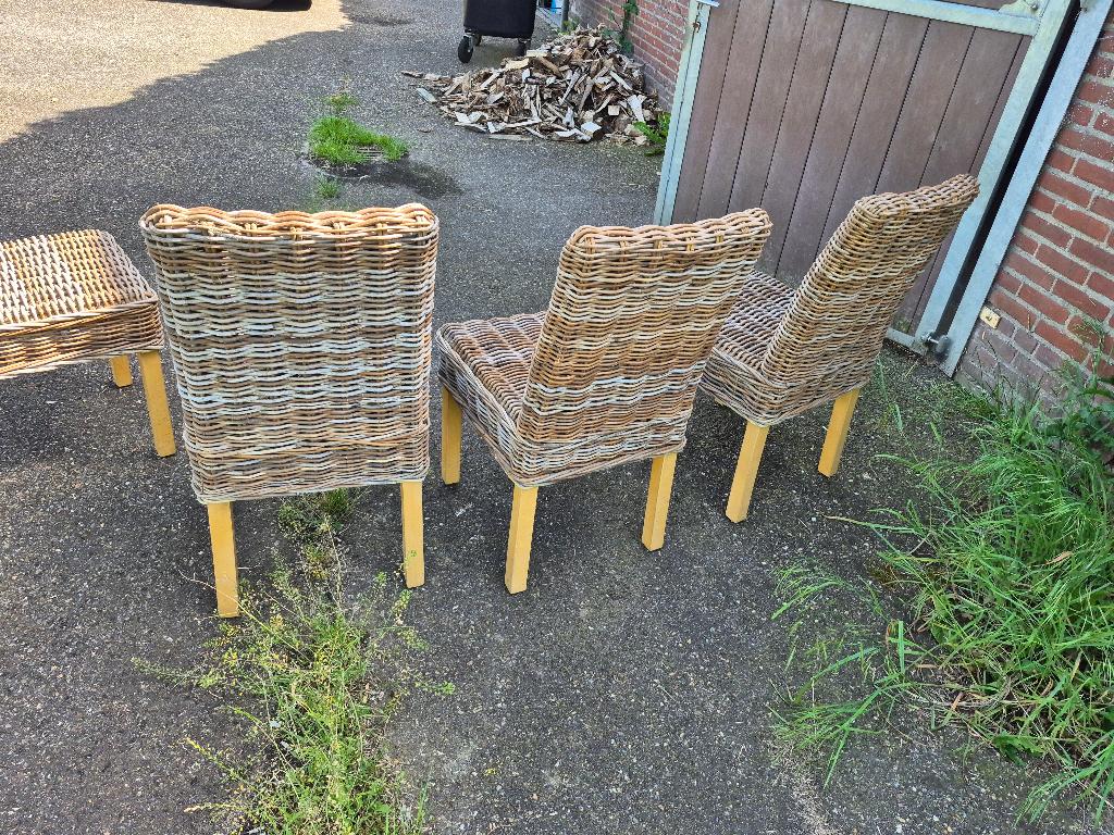 rotan stoelen, Huis en Inrichting, Stoelen, Ophalen, Gebruikt, Bruin, Riet of Rotan