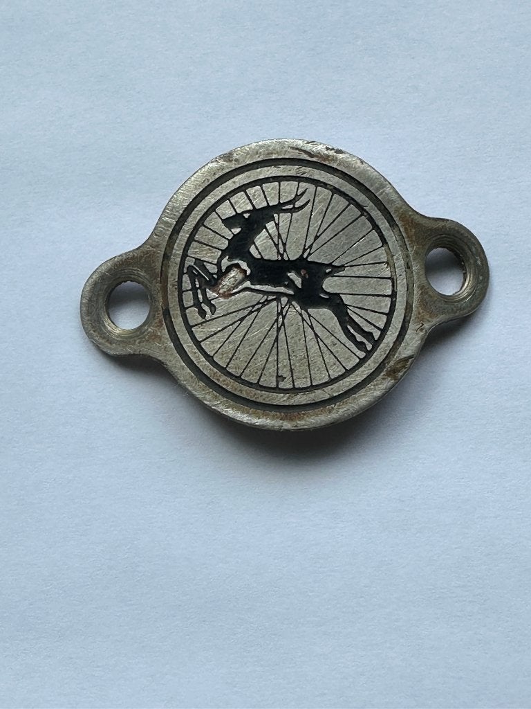 Oud Gazelle spatbordplaatje spatbord plaatje relief., Gebruikt, Overige typen, Ophalen of Verzenden, Oldtimerfiets