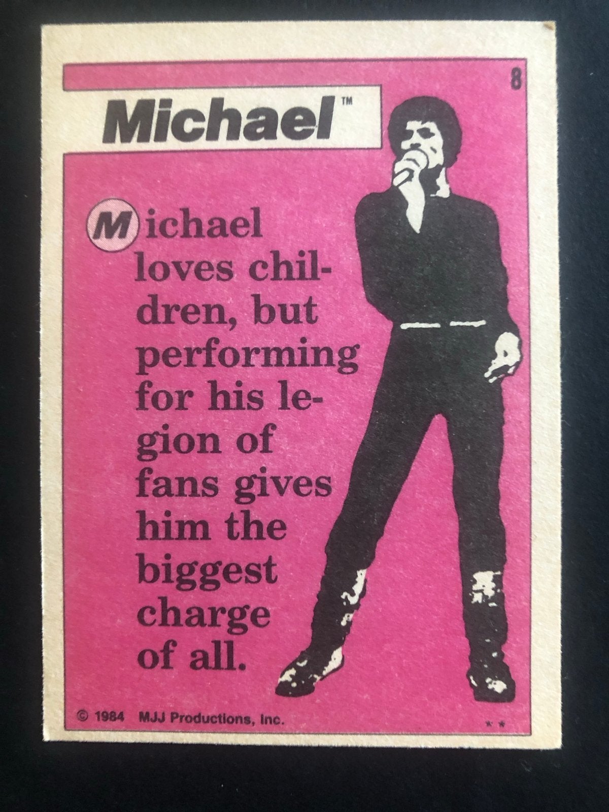 Michael Jackson 1984 MJJ Productions Ruilkaart, Ophalen of Verzenden, Zo goed als nieuw, Foto of Kaart