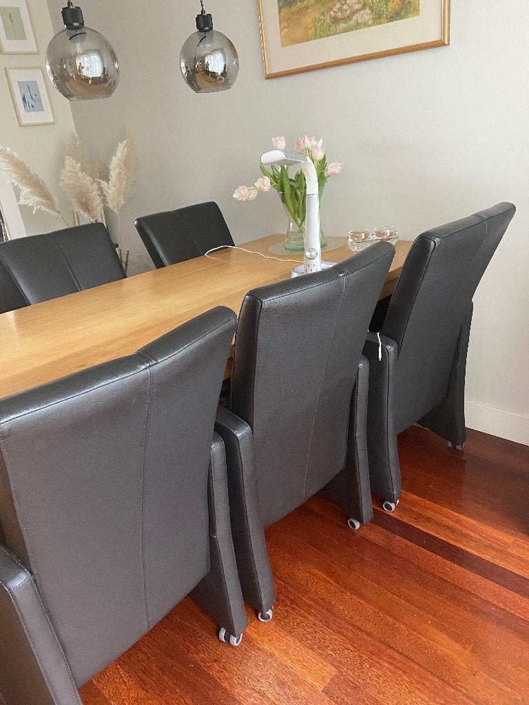 Eetkamerstoelen, Ophalen, Gebruikt, Zwart, Leer